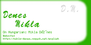 denes mikla business card